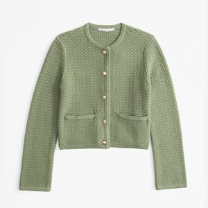 Abercrombie & Fitch Green Cardigan Sweater Lady Jacket